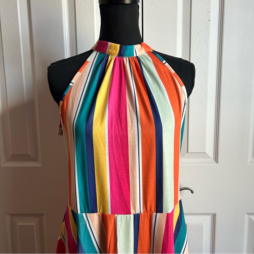 Ouges Tank Striped Sundress With Neck Tie - image 2